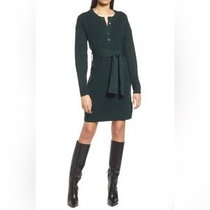 Charles Henry Dark Green Knit Dress